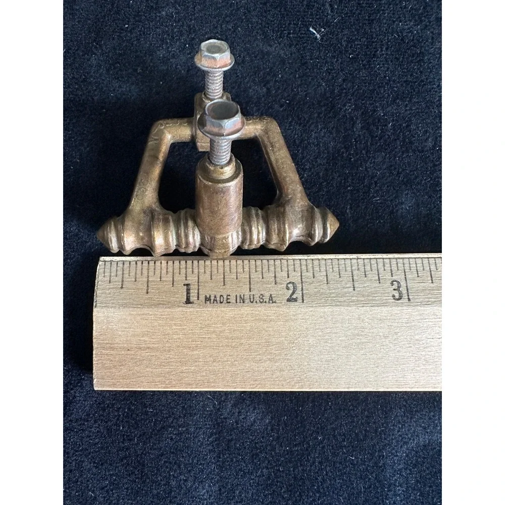 Vintage Brass Drawer Pulls Set of 2 Unique Shape Vintage Hardware MCM 2.25